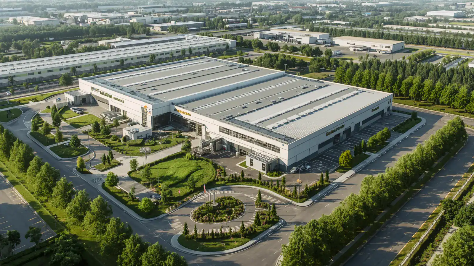 Industrial facility demonstrating environmental management and sustainable site design